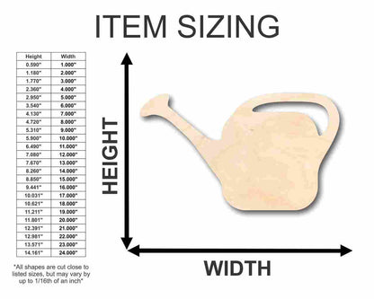 Unfinished Wood Watering Can Shape - Farm - Garden - Flower - Craft - up to 46" DIY - NameSigns.com