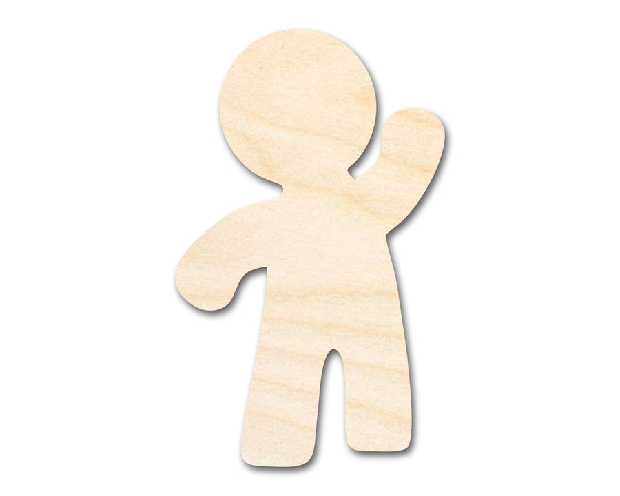 Unfinished Wood Waving Gingerbread Shape - Craft - up to 46" - NameSigns.com