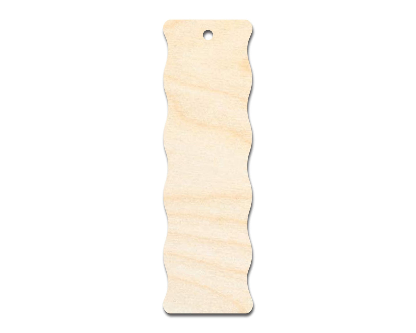 Unfinished Wood Wavy Side Bookmark Shape | DIY Craft Cutout | up to 12" DIY - NameSigns.com