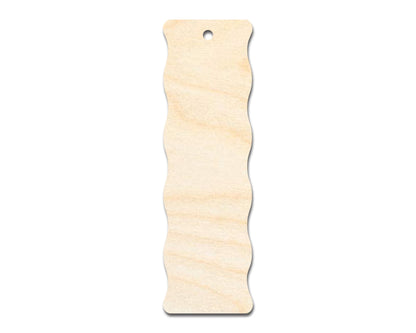 Unfinished Wood Wavy Side Bookmark Shape | DIY Craft Cutout | up to 12" DIY - NameSigns.com