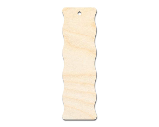 Unfinished Wood Wavy Side Bookmark Shape | DIY Craft Cutout | up to 12" DIY - NameSigns.com