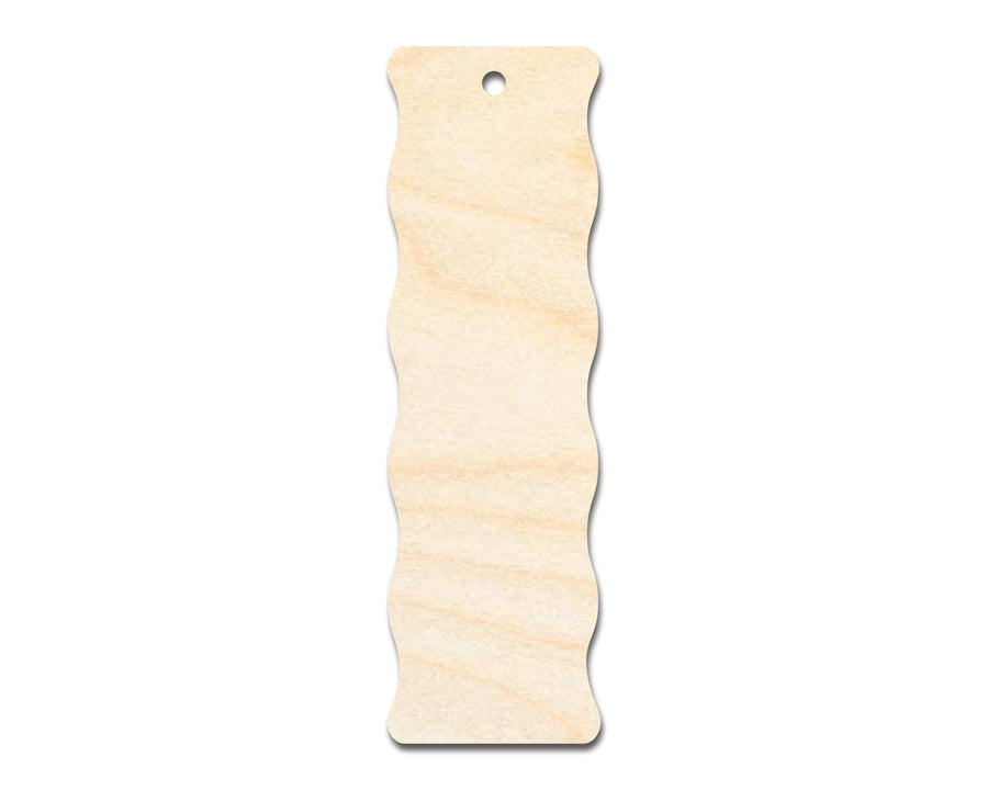 Unfinished Wood Wavy Side Bookmark Shape | DIY Craft Cutout | up to 12" DIY - NameSigns.com