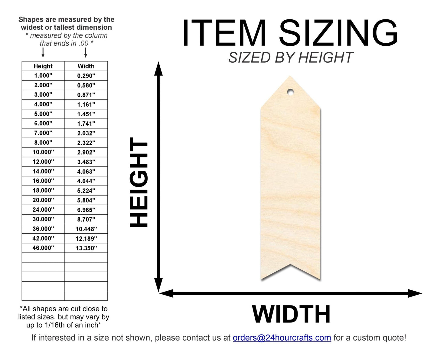Unfinished Wood Wavy Simple Bookmark Shape | DIY Craft Cutout | up to 12" DIY - NameSigns.com