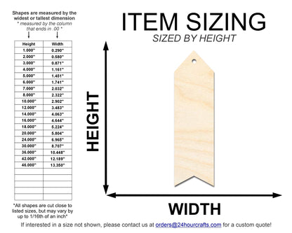 Unfinished Wood Wavy Simple Bookmark Shape | DIY Craft Cutout | up to 12" DIY - NameSigns.com