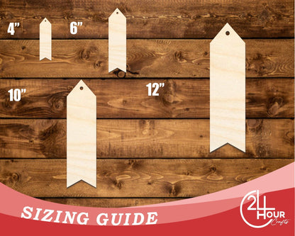 Unfinished Wood Wavy Simple Bookmark Shape | DIY Craft Cutout | up to 12" DIY - NameSigns.com