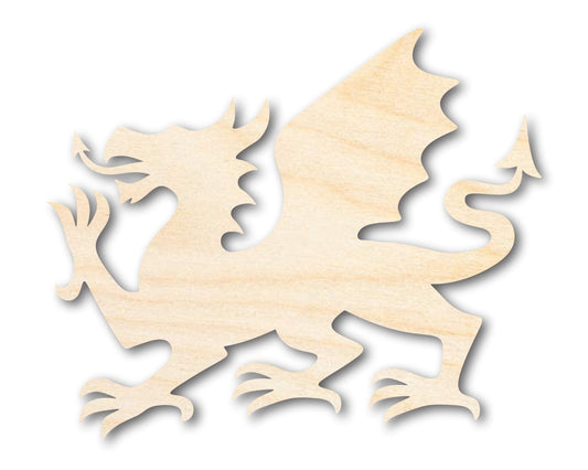 Unfinished Wood Welsh Dragon Shape - Craft - up to 46" DIY - NameSigns.com