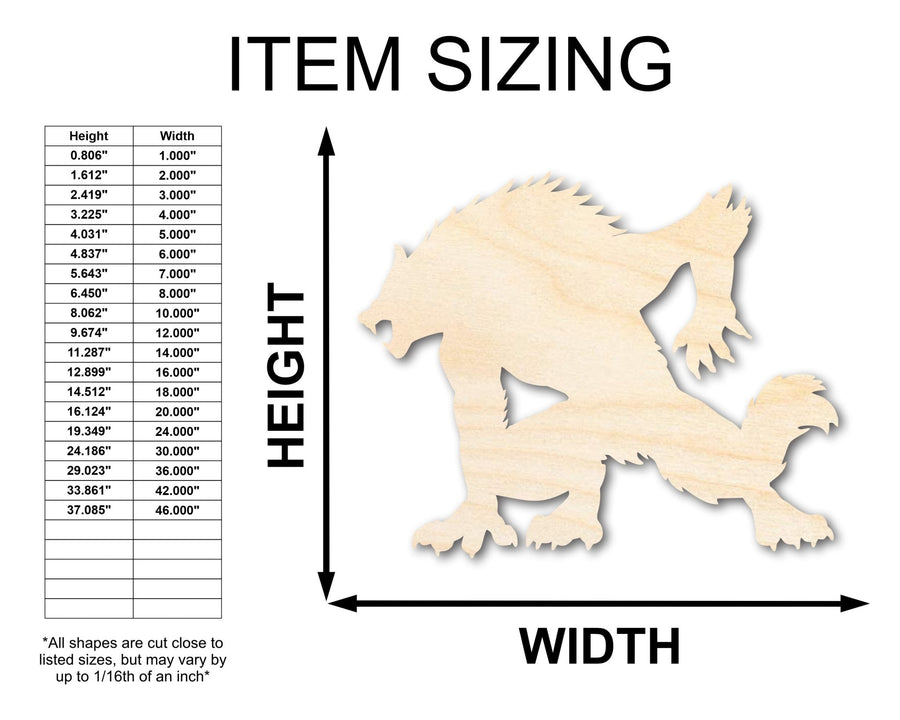 Unfinished Wood Werewolf Shape - Craft - up to 46" - NameSigns.com