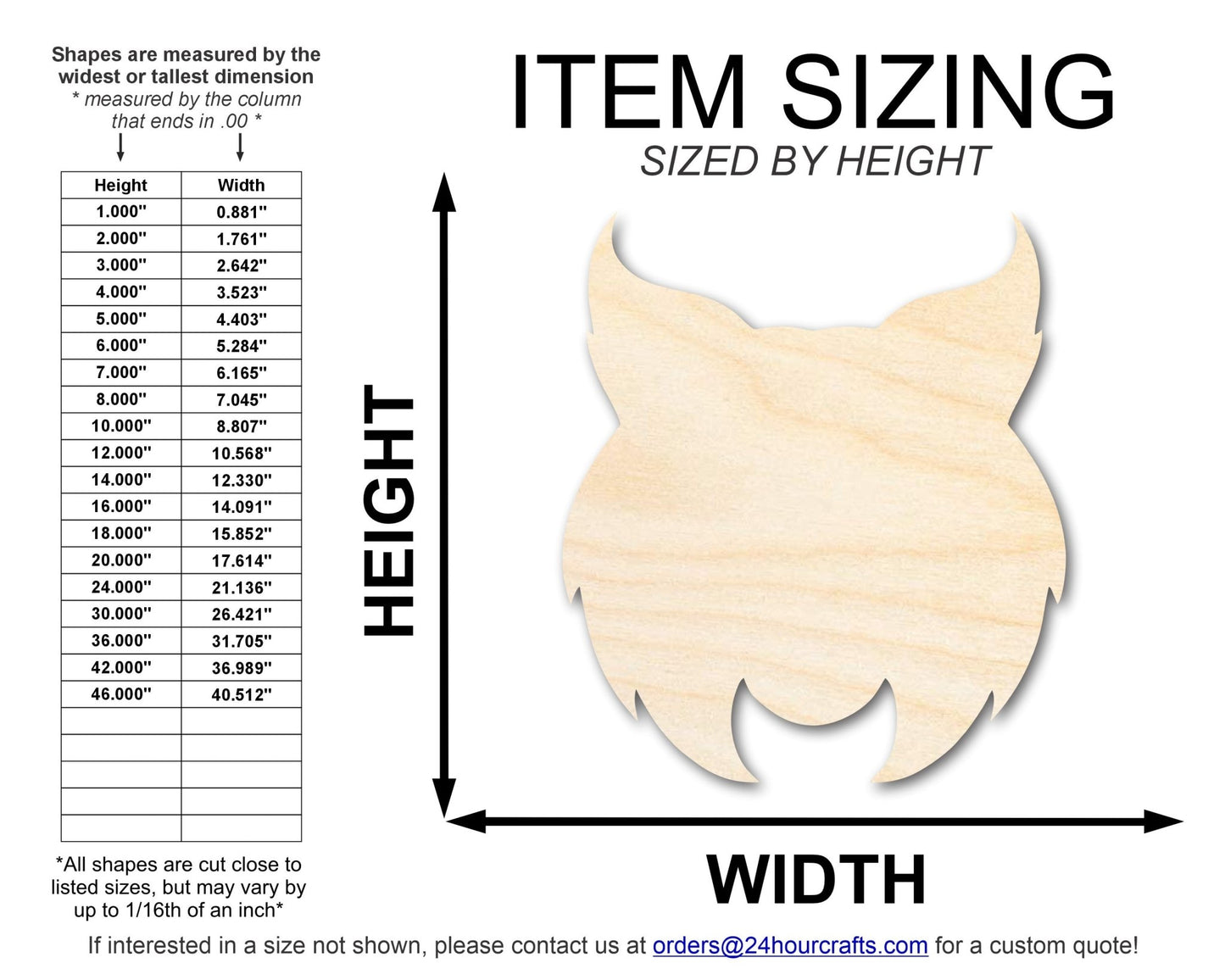 Unfinished Wood Wildcat Mascot Shape | DIY Craft Cutout | up to 46" DIY - NameSigns.com