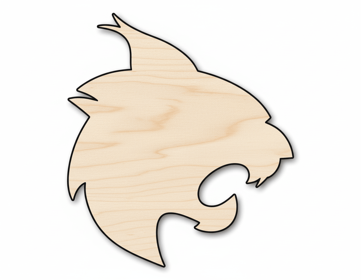 Unfinished Wood Wildcat Mascot Shape | DIY Craft Cutout | up to 46" DIY - NameSigns.com