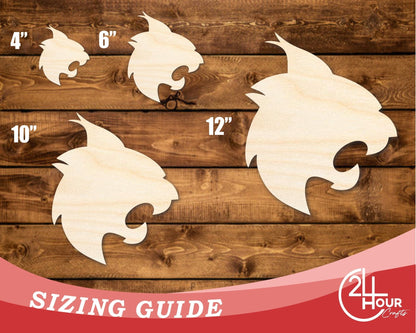 Unfinished Wood Wildcat Mascot Shape | DIY Craft Cutout | up to 46" DIY - NameSigns.com
