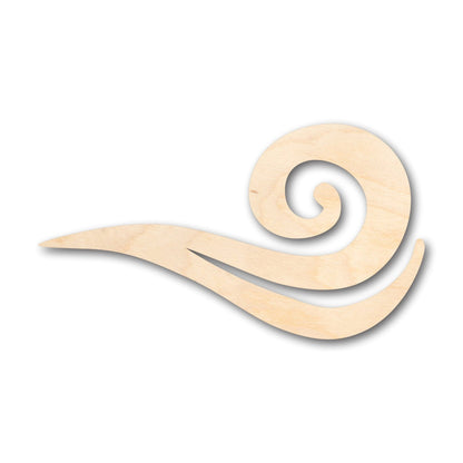 Unfinished Wood Wind Air Element Shape - Craft - up to 46" DIY - NameSigns.com