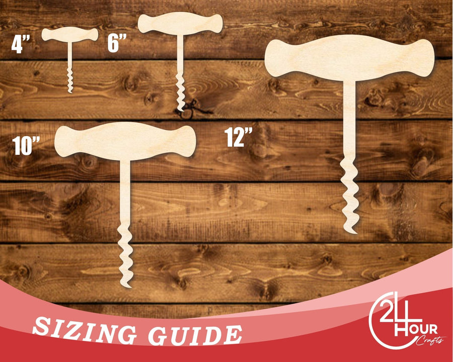 Unfinished Wood Wine Opener Shape | DIY Craft Cutout | up to 46" DIY - NameSigns.com
