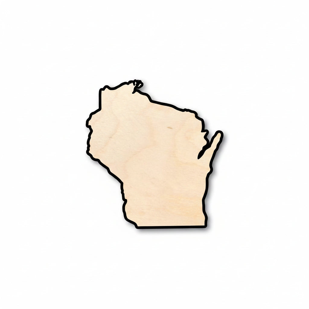 Unfinished Wood Wisconsin Shape - State - Craft - up to 46" DIY - NameSigns.com