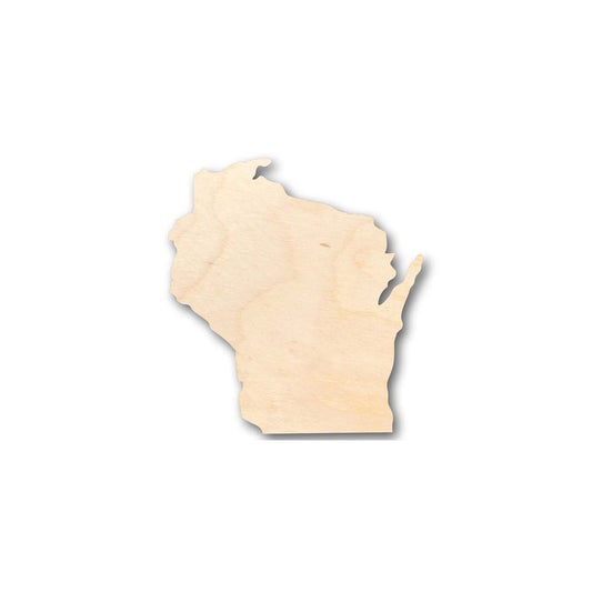 Unfinished Wood Wisconsin Shape - State - Craft - up to 46" DIY - NameSigns.com