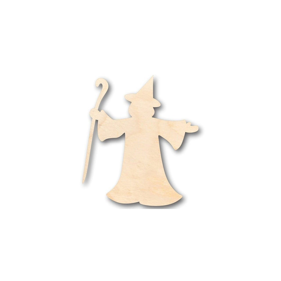 Unfinished Wood Wizard Fantasy Shape - Halloween - Craft - up to 46" DIY - NameSigns.com