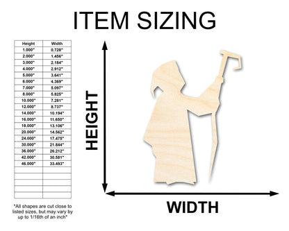 Unfinished Wood Wizard Shape - Craft - up to 46" - NameSigns.com