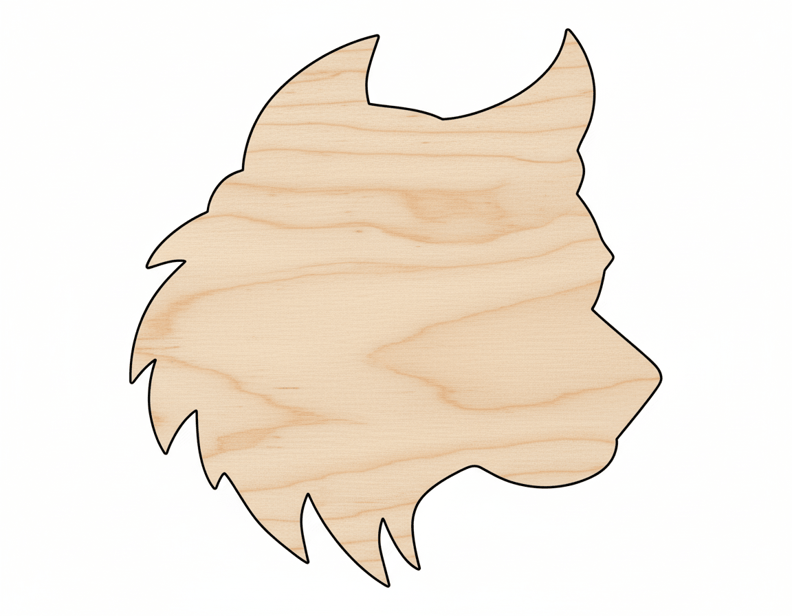 Unfinished Wood Wolf Mascot Shape | DIY Craft Cutout | up to 46" DIY - NameSigns.com