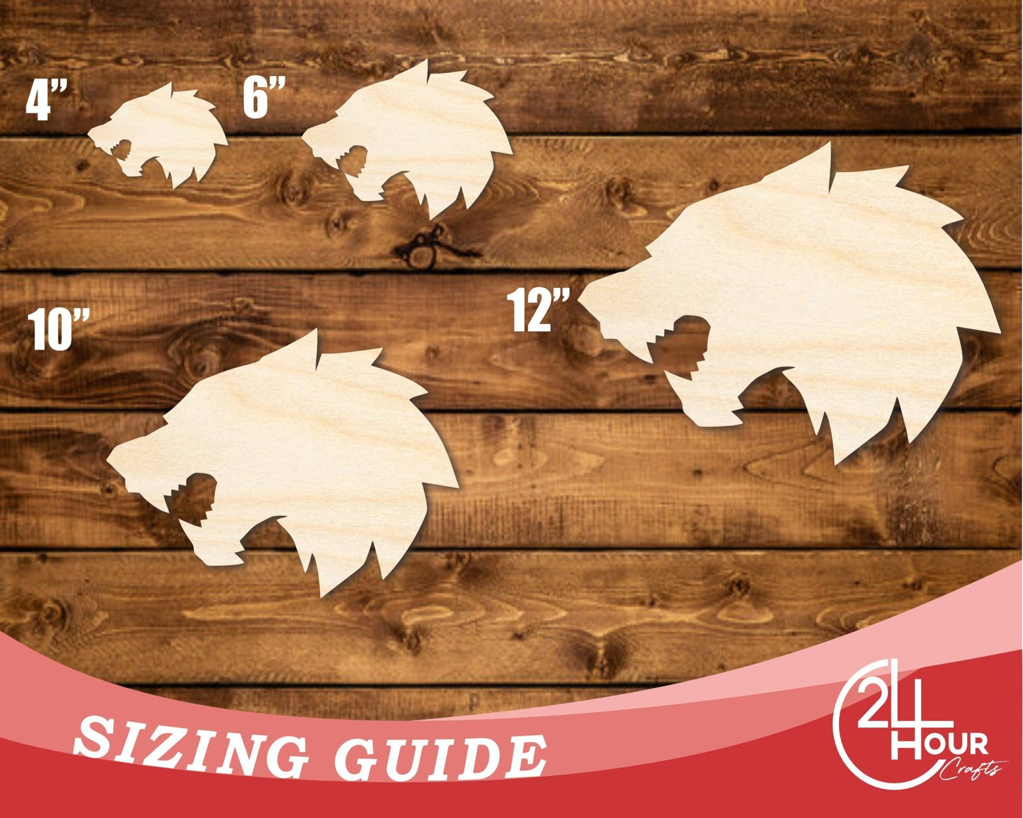 Unfinished Wood Wolf Mascot Shape | DIY Craft Cutout | up to 46" DIY - NameSigns.com