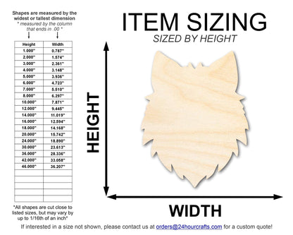 Unfinished Wood Wolf Mascot Shape | DIY Craft Cutout | up to 46" DIY - NameSigns.com