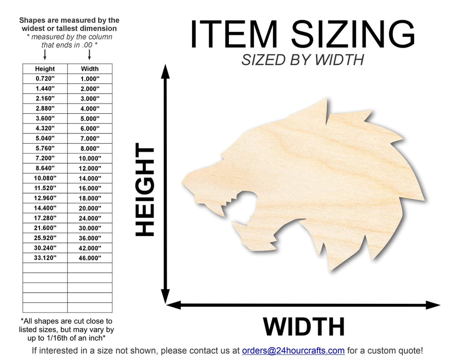 Unfinished Wood Wolf Mascot Shape | DIY Craft Cutout | up to 46" DIY - NameSigns.com
