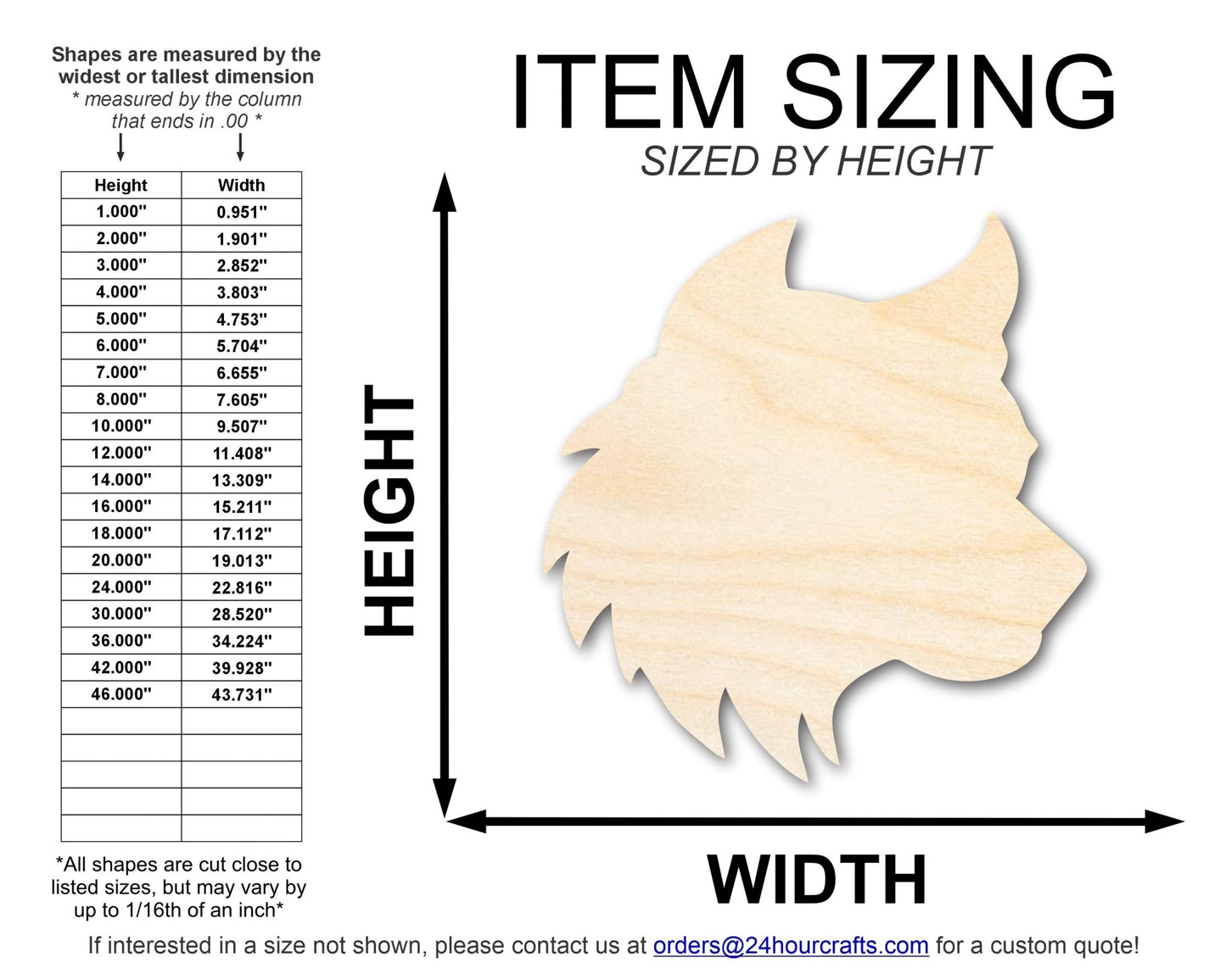 Unfinished Wood Wolf Mascot Shape | DIY Craft Cutout | up to 46" DIY - NameSigns.com