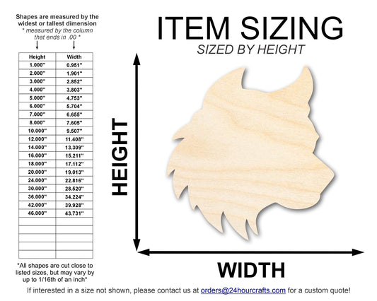 Unfinished Wood Wolf Mascot Shape | DIY Craft Cutout | up to 46" DIY - NameSigns.com
