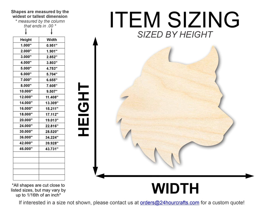 Unfinished Wood Wolf Mascot Shape | DIY Craft Cutout | up to 46" DIY - NameSigns.com
