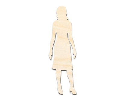 Unfinished Wood Woman Shape - Craft - up to 46" DIY - NameSigns.com