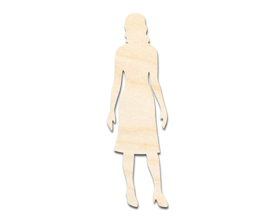 Unfinished Wood Woman Shape - Craft - up to 46" DIY - NameSigns.com