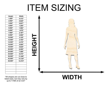 Unfinished Wood Woman Shape - Craft - up to 46" DIY - NameSigns.com