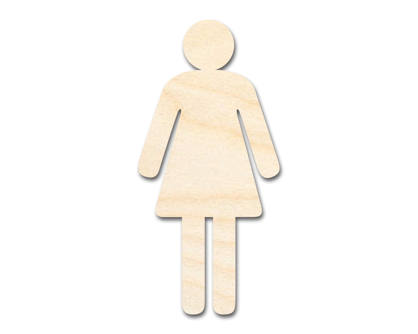 Unfinished Wood Womens Bathroom Sign Shape - Craft - up to 46" DIY - NameSigns.com