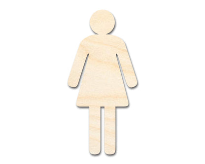 Unfinished Wood Womens Bathroom Sign Shape - Craft - up to 46" DIY - NameSigns.com