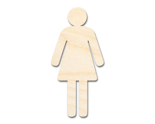Unfinished Wood Womens Bathroom Sign Shape - Craft - up to 46" DIY - NameSigns.com