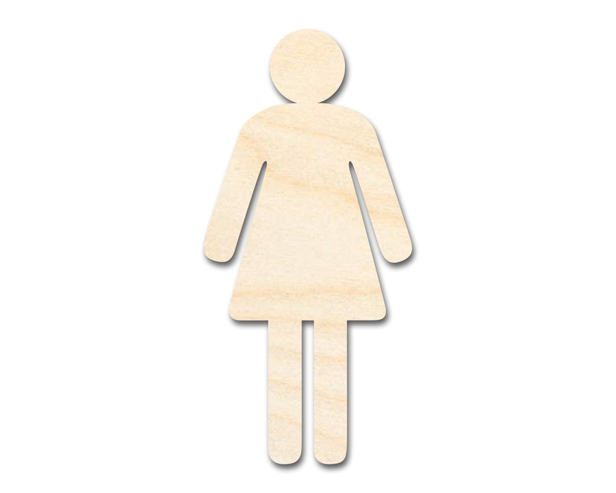 Unfinished Wood Womens Bathroom Sign Shape - Craft - up to 46" DIY - NameSigns.com