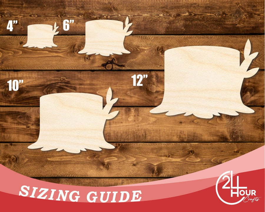 Unfinished Wood Wooden Stump Shape | DIY Craft Cutout | up to 46" DIY - NameSigns.com