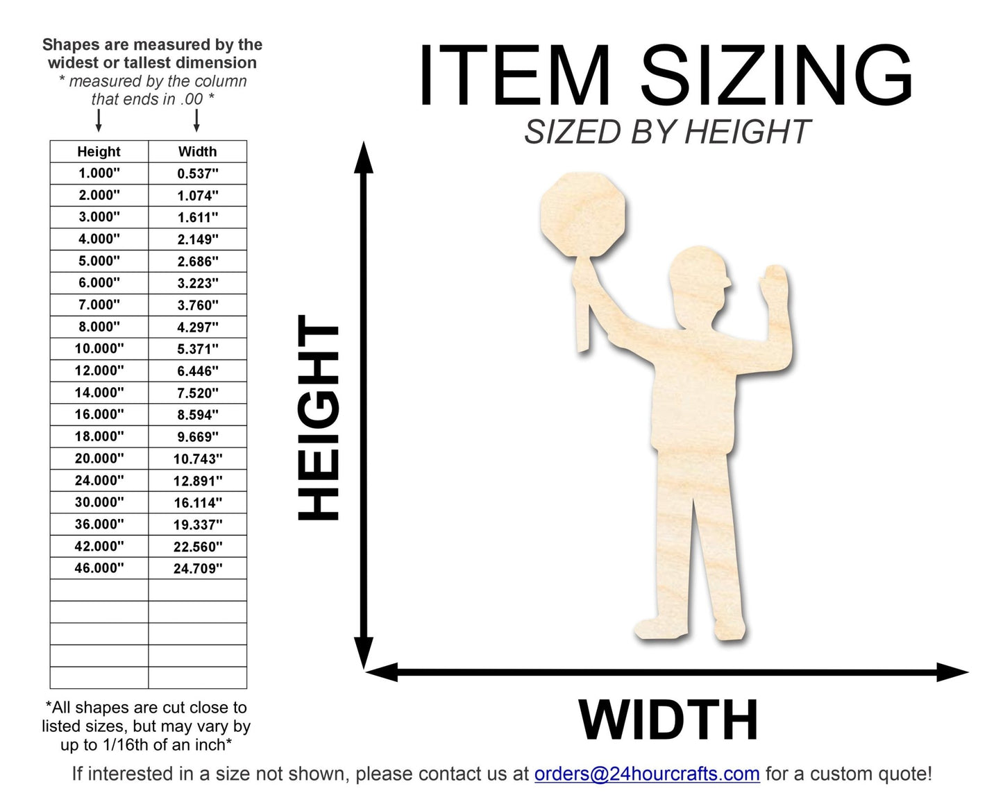 Unfinished Wood Worker With Sign Shape | DIY Craft Cutout | up to 46" DIY - NameSigns.com