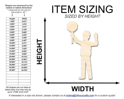 Unfinished Wood Worker With Sign Shape | DIY Craft Cutout | up to 46" DIY - NameSigns.com