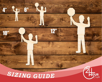 Unfinished Wood Worker With Sign Shape | DIY Craft Cutout | up to 46" DIY - NameSigns.com