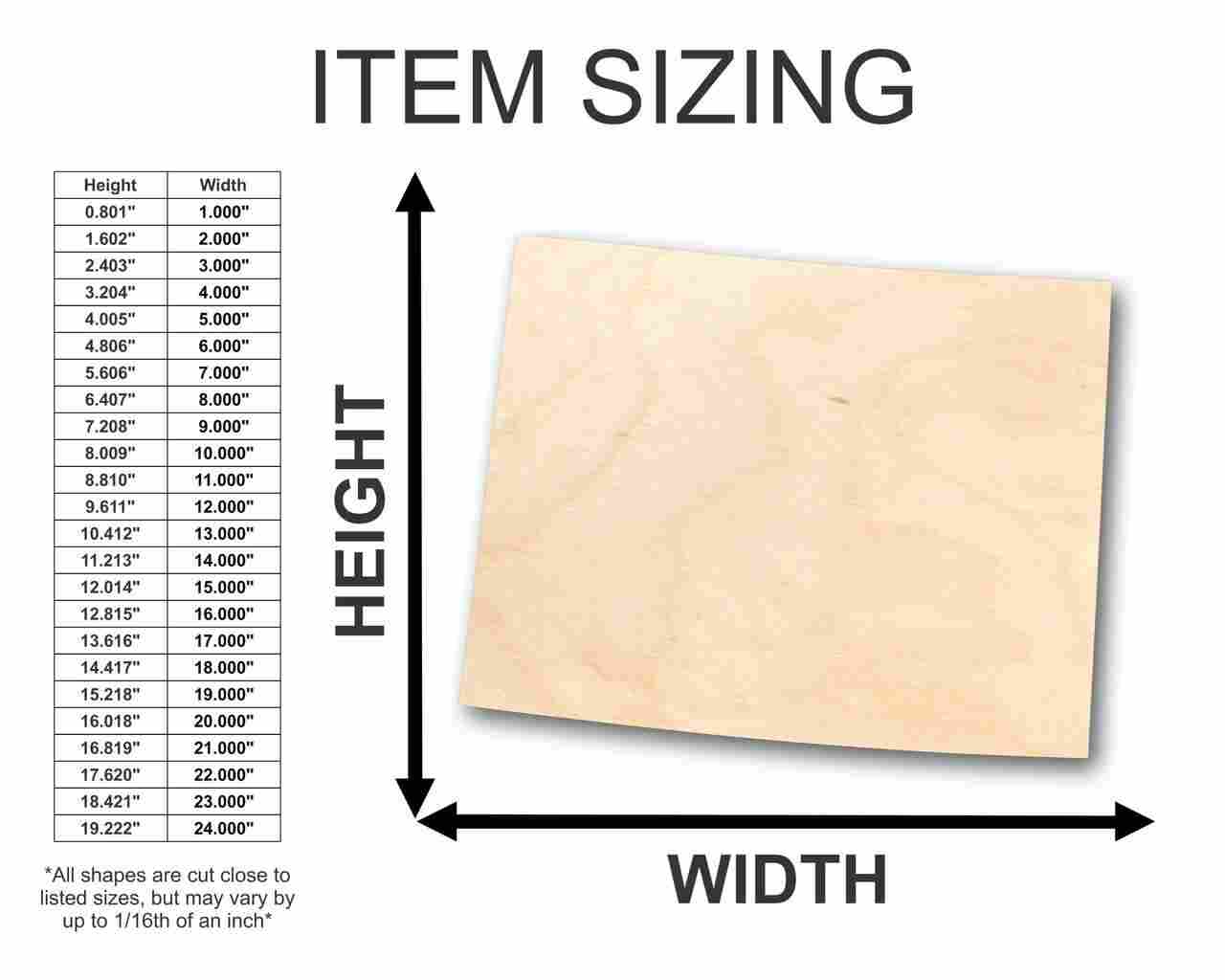 Unfinished Wood Wyoming Shape - State - Craft - up to 46" DIY - NameSigns.com