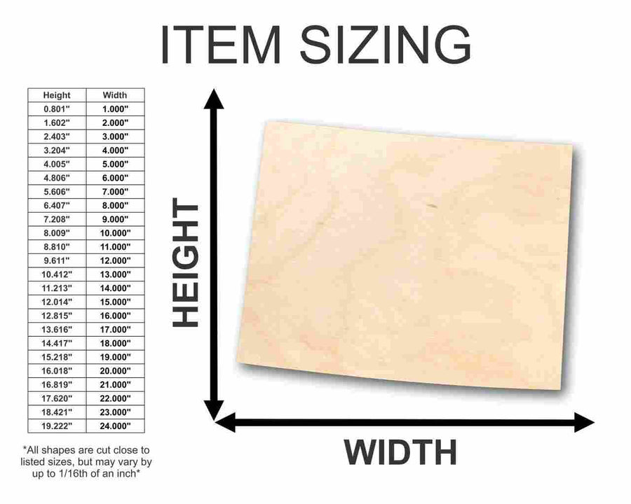 Unfinished Wood Wyoming Shape - State - Craft - up to 46" DIY - NameSigns.com