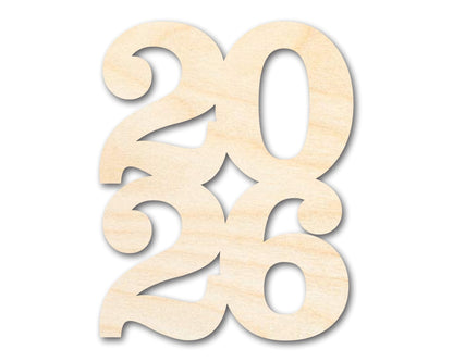 Unfinished Wood Year 2026 Shape | DIY Craft Cutout | up to 46" DIY - NameSigns.com
