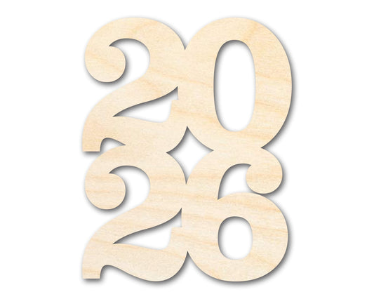 Unfinished Wood Year 2026 Shape | DIY Craft Cutout | up to 46" DIY - NameSigns.com