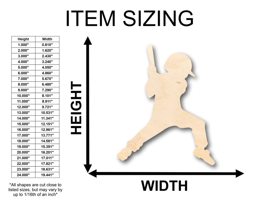 Unfinished Wood Youth Baseball Shape - Craft - up to 46" DIY - NameSigns.com