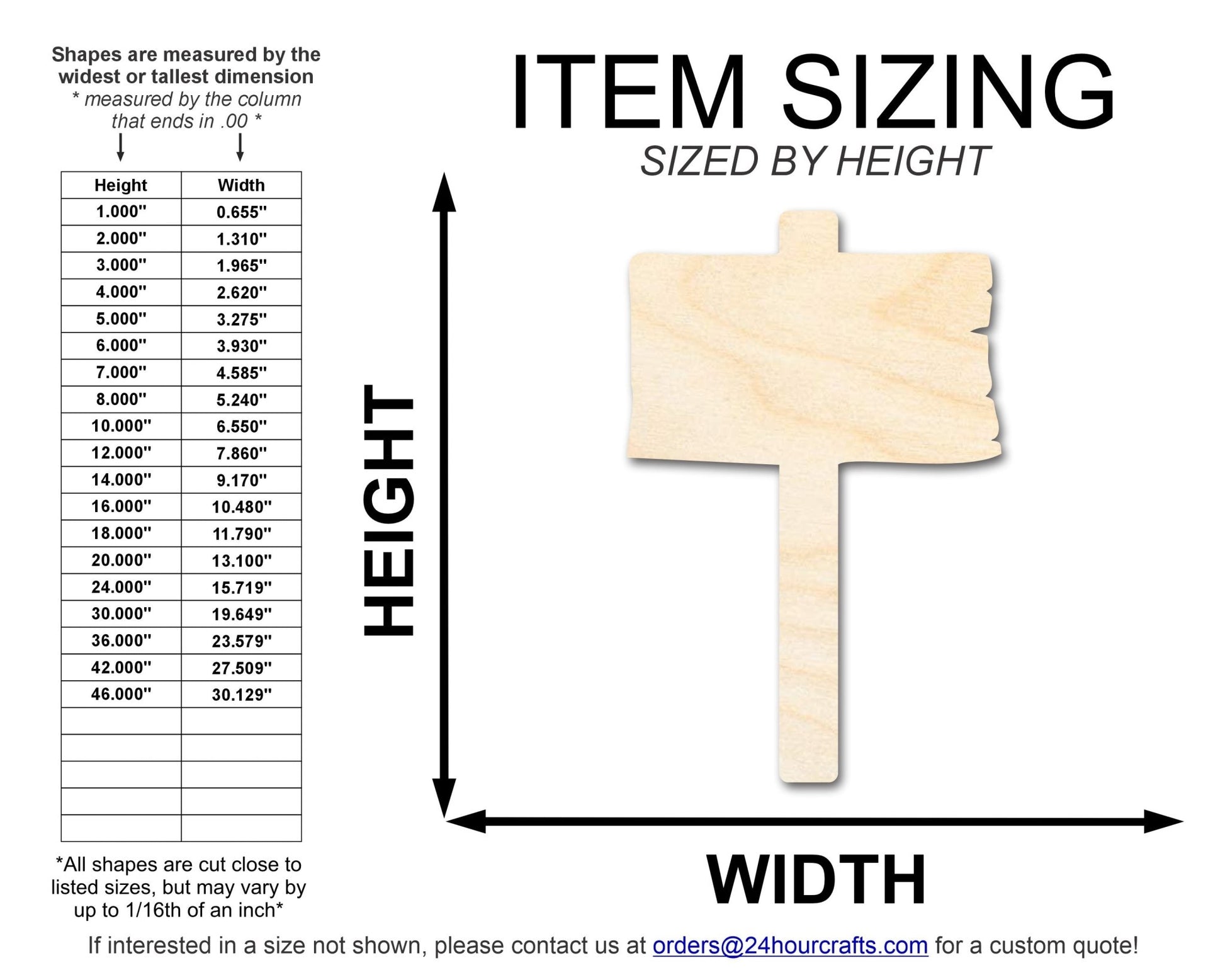 Unfinished Wooden Sign Shape | DIY Craft Cutout | up to 46" DIY - NameSigns.com