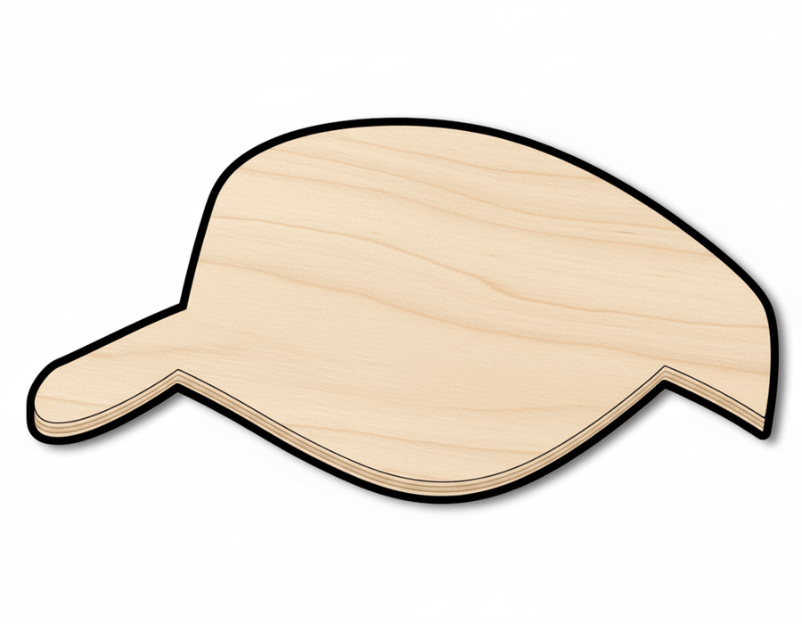 Visor Hat Silhouette DIY Craft Cutout Blank Door Hanger Wooden Cutout Cut Outs - Unfinished - NameSigns.com