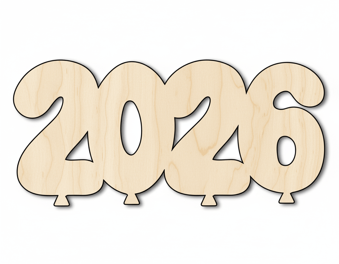 Wood 2026 Balloons Shape DIY Craft Cutout Blank Door Hanger Wooden Cutout Cut Outs - Unfinished - NameSigns.com