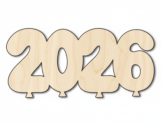 Wood 2026 Balloons Shape DIY Craft Cutout Blank Door Hanger Wooden Cutout Cut Outs - Unfinished - NameSigns.com