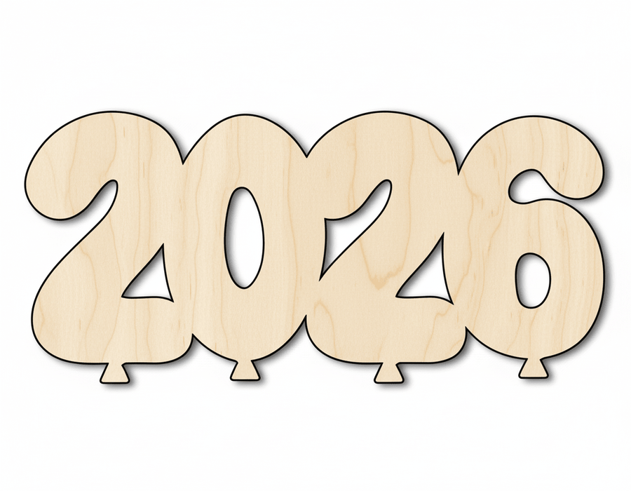 Wood 2026 Balloons Shape DIY Craft Cutout Blank Door Hanger Wooden Cutout Cut Outs - Unfinished - NameSigns.com