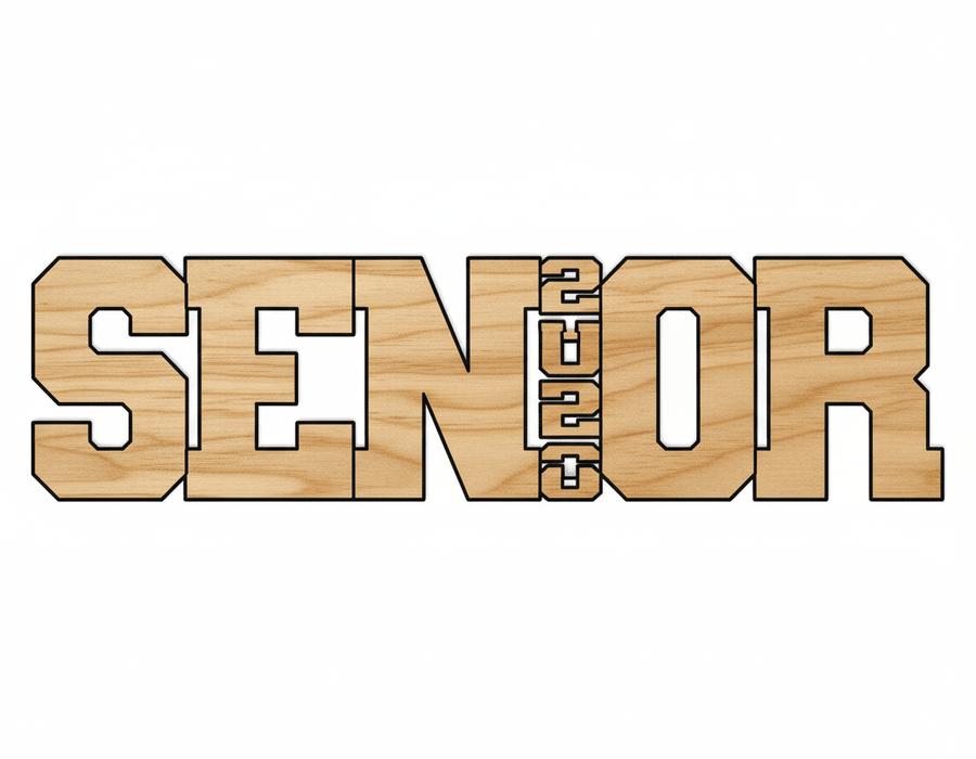 Wood 2026 Senior Shape DIY Craft Cutout Blank Door Hanger Wooden Cutout Cut Outs - Unfinished - NameSigns.com