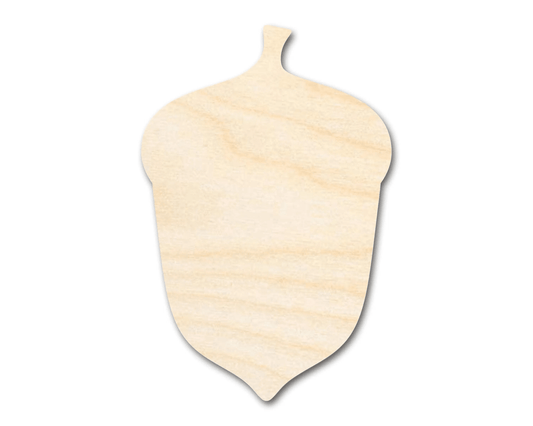 Wood Acorn | Large Rustic Laser Cut Wood Shapes for Craft Crafts Blank Door Hanger Wooden Cutout Cut Outs - Unfinished - NameSigns.com